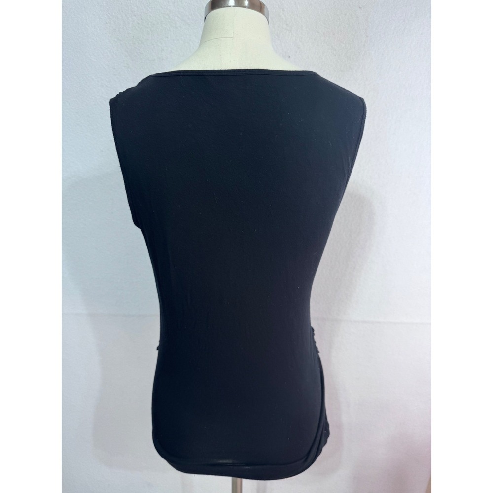 Cabi M Black Tank Top Women's Ruched Drape Sleeveless - Picture 6 of 9